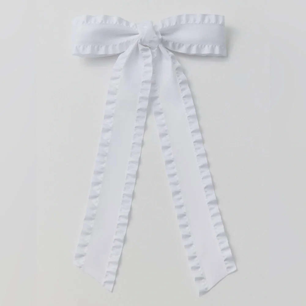 NWT Urban Outfitters Lettuce Edge White Hair Bow Barrette